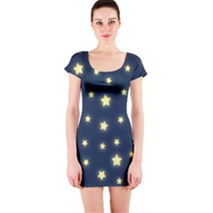 Stars Night Sky Background Short Sleeve Bodycon Dress by Alisyart