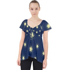Stars Night Sky Background Lace Front Dolly Top