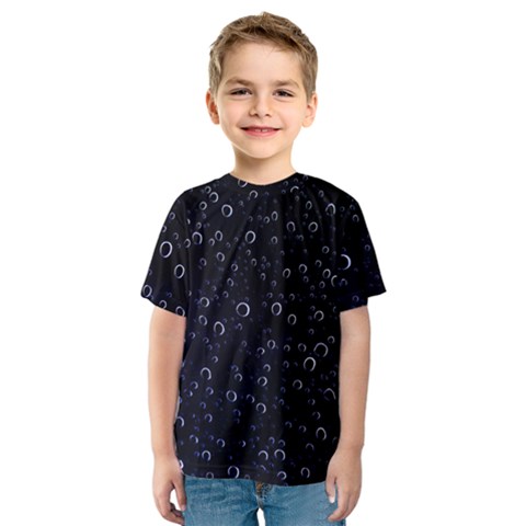 Blued Dark Bubbles Print Kids  Sport Mesh Tee by dflcprintsclothing