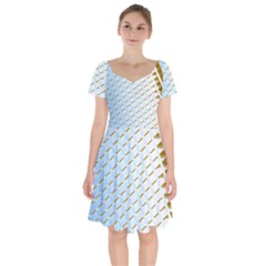 Diagonal Seamless Line Design Short Sleeve Bardot Dress by LoolyElzayat