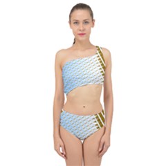 Diagonal Seamless Line Design Spliced Up Two Piece Swimsuit by LoolyElzayat