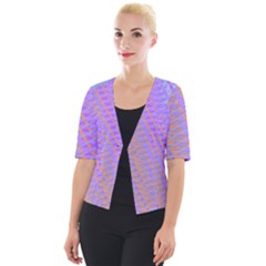 Diagonal Line Design Art Cropped Button Cardigan