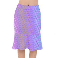 Diagonal Line Design Art Mermaid Skirt