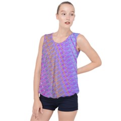 Diagonal Line Design Art Bubble Hem Chiffon Tank Top