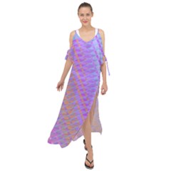 Diagonal Line Design Art Maxi Chiffon Cover Up Dress