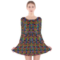 For The Love Of Soul And Mind In A Happy Mood Long Sleeve Velvet Skater Dress by pepitasart