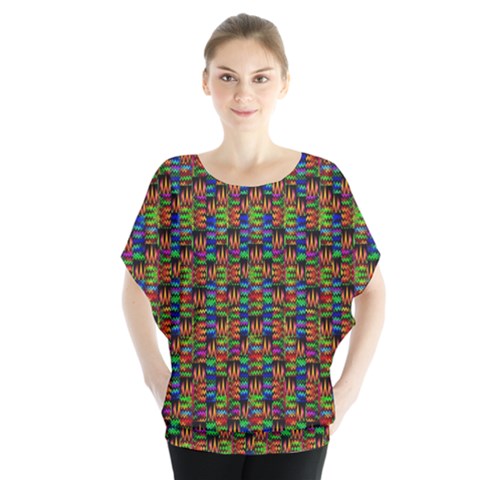 For The Love Of Soul And Mind In A Happy Mood Batwing Chiffon Blouse by pepitasart