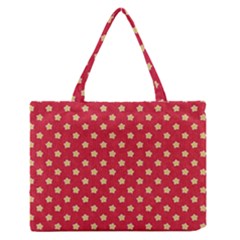 Red Hot Polka Dots Zipper Medium Tote Bag by WensdaiAmbrose