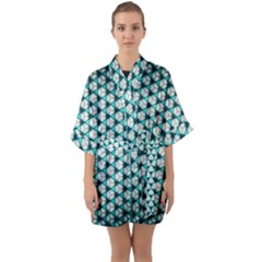 Digital Art Triangle Quarter Sleeve Kimono Robe