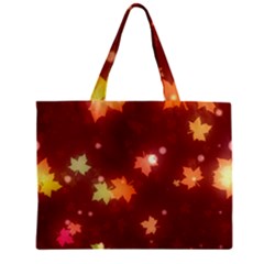 Leaf Leaves Bokeh Background Zipper Mini Tote Bag