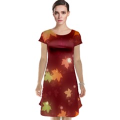 Leaf Leaves Bokeh Background Cap Sleeve Nightdress