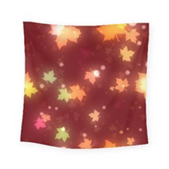 Leaf Leaves Bokeh Background Square Tapestry (small) by Mariart