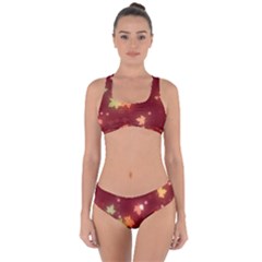 Leaf Leaves Bokeh Background Criss Cross Bikini Set by Mariart