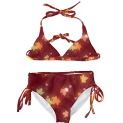 Leaf Leaves Bokeh Background Kids  Classic Bikini Set