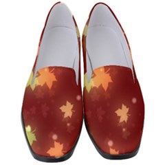 Leaf Leaves Bokeh Background Women s Classic Loafer Heels by Mariart