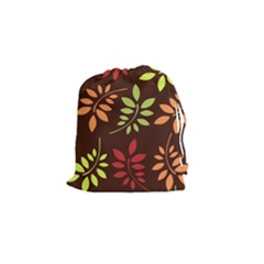 Leaves Foliage Pattern Design Drawstring Pouch (small)