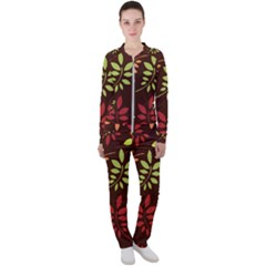 Leaves Foliage Pattern Design Casual Jacket And Pants Set by Mariart