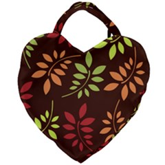 Leaves Foliage Pattern Design Giant Heart Shaped Tote