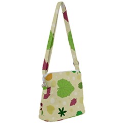 Leaves Background Leaf Zipper Messenger Bag by Mariart