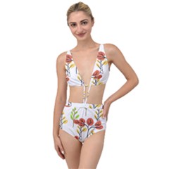 Tree Auntumn Leaf Tied Up Two Piece Swimsuit