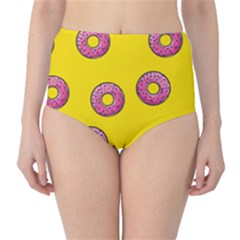 Background Donuts Sweet Food Classic High-waist Bikini Bottoms by Alisyart