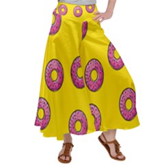 Background Donuts Sweet Food Satin Palazzo Pants