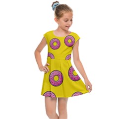 Background Donuts Sweet Food Kids  Cap Sleeve Dress by Alisyart