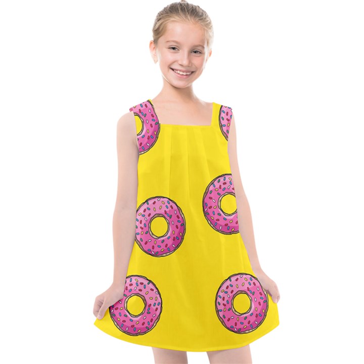 Background Donuts Sweet Food Kids  Cross Back Dress