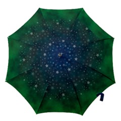 Background Blue Green Stars Night Hook Handle Umbrellas (small) by Alisyart
