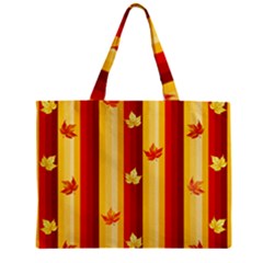 Autumn Fall Leaves Vertical Zipper Mini Tote Bag