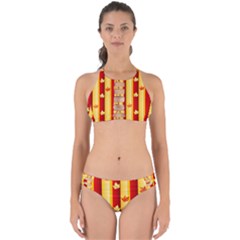 Autumn Fall Leaves Vertical Perfectly Cut Out Bikini Set by Alisyart