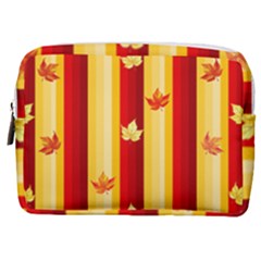 Autumn Fall Leaves Vertical Make Up Pouch (medium) by Alisyart