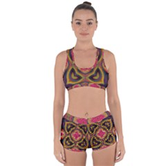 Kaleidoscope Art Pattern Ornament Racerback Boyleg Bikini Set by Pakrebo