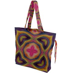 Kaleidoscope Art Pattern Ornament Drawstring Tote Bag