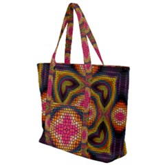 Kaleidoscope Art Pattern Ornament Zip Up Canvas Bag
