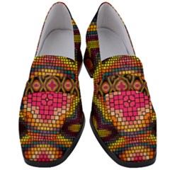 Kaleidoscope Art Pattern Ornament Women s Chunky Heel Loafers