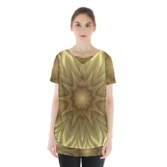 Background Pattern Golden Yellow Skirt Hem Sports Top by Pakrebo