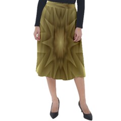 Background Pattern Golden Yellow Classic Velour Midi Skirt 