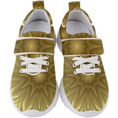 Background Pattern Golden Yellow Kids  Velcro Strap Shoes