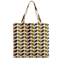 Leaf Plant Pattern Seamless Zipper Grocery Tote Bag
