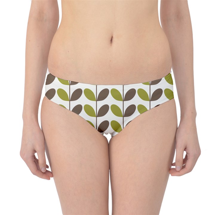 Leaf Plant Pattern Seamless Hipster Bikini Bottoms