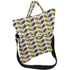 Leaf Plant Pattern Seamless Fold Over Handle Tote Bag