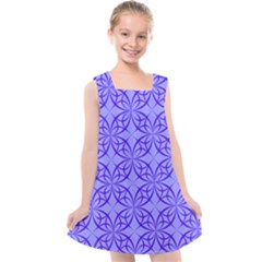 Decor Pattern Blue Curved Line Kids  Cross Back Dress