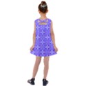 Decor Pattern Blue Curved Line Kids  Cross Back Dress View2