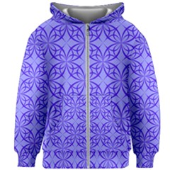 Decor Pattern Blue Curved Line Kids  Zipper Hoodie Without Drawstring