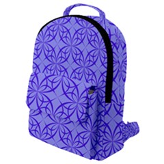 Decor Pattern Blue Curved Line Flap Pocket Backpack (small)