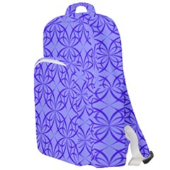 Decor Pattern Blue Curved Line Double Compartment Backpack