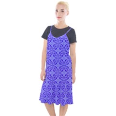 Decor Pattern Blue Curved Line Camis Fishtail Dress