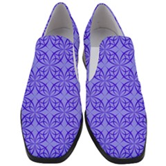 Decor Pattern Blue Curved Line Slip On Heel Loafers