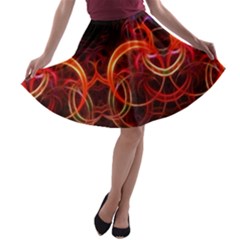 Background Fractal Abstract A-line Skater Skirt by Pakrebo